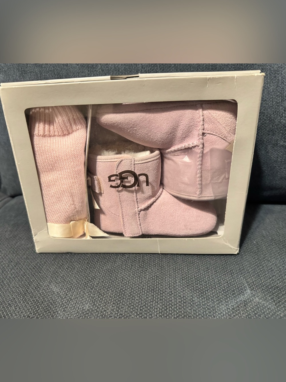 UGG baby’s Light Pink Suede Slipper Boots. Original Price $87. Size 4/5.